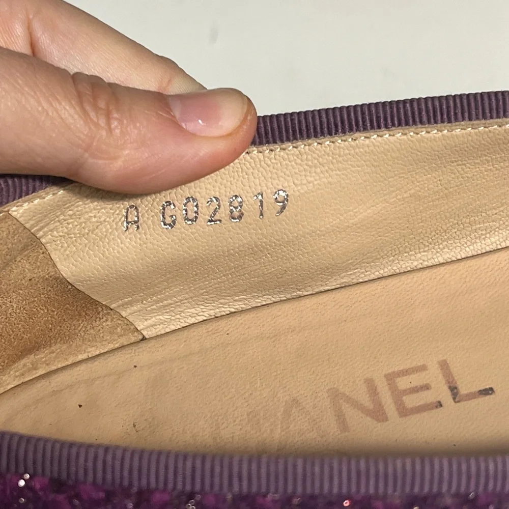 CHANEL Women's Dark Purple Ballet Flats - Picture 8 of 10